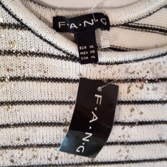 Fang silver splatter knit tank top sz XL NWT - Picture 5 of 7